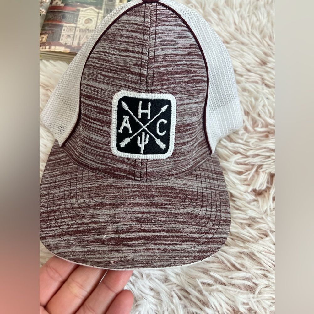 Armadillo Hat Co. Ace Pacific Headwear Maroon White Snapback Hat Style X216 S-M - Picture 3 of 8